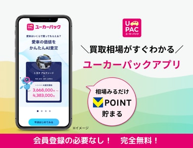 愛車の価値がわかるユーカーパックアプリ(vポイント)