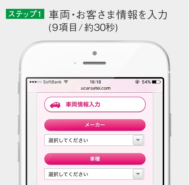 ステップ１車両・お客さま情報を入力(9項目/約1分)