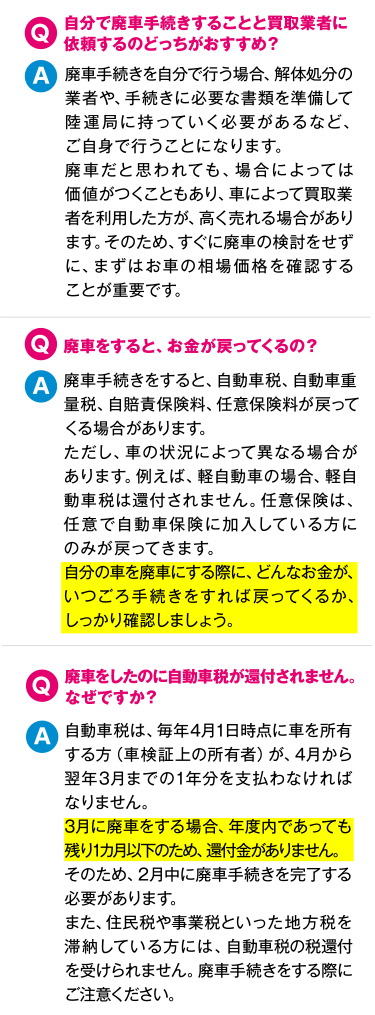廃車Q&A一覧