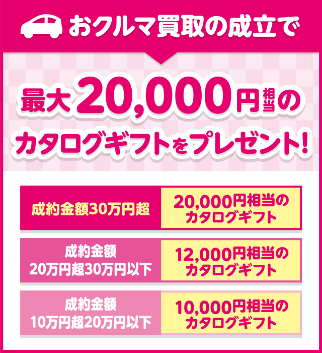 最大20,000円相当のカタログギフトをプレゼント！